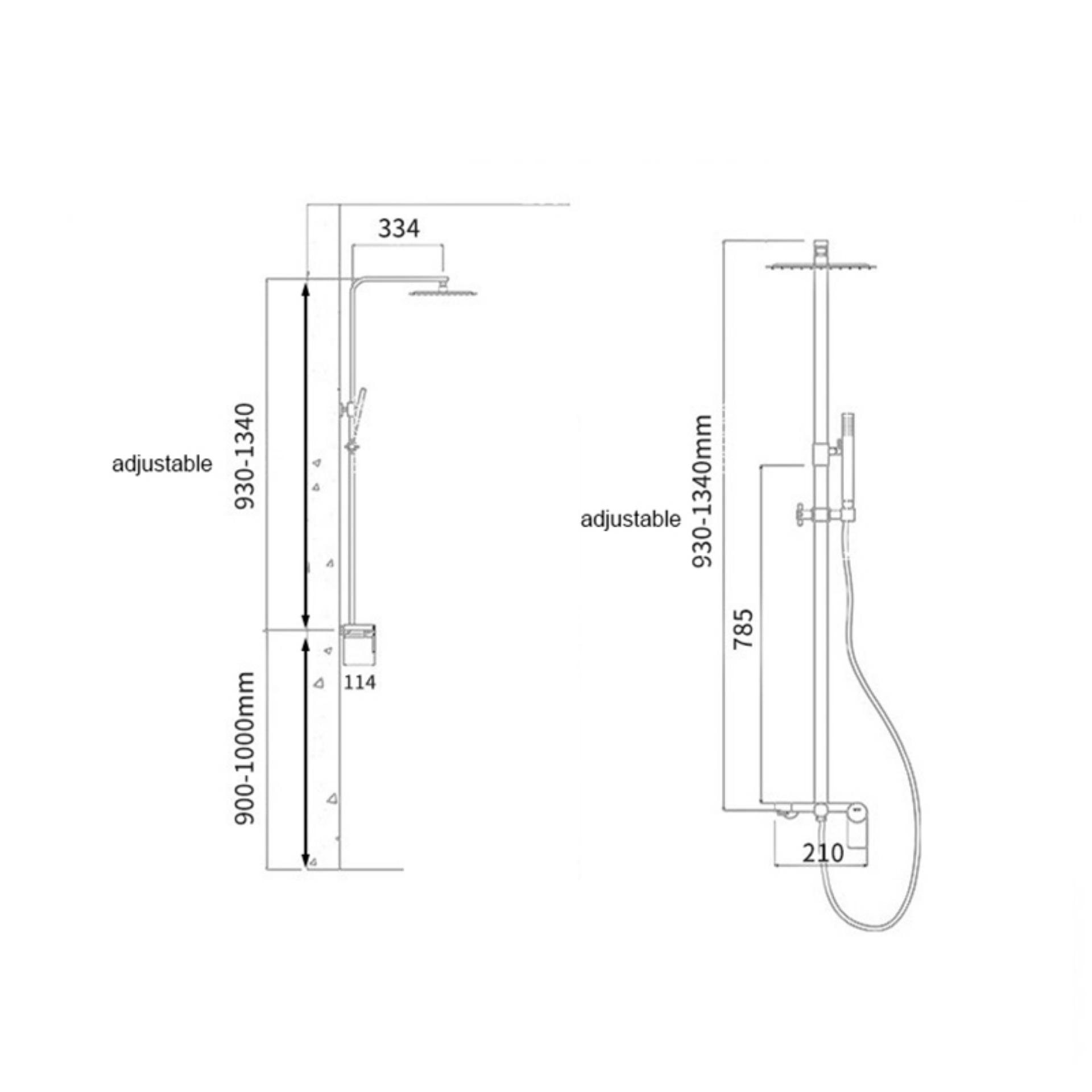 Bộ sen cây tắm nóng lạnh Inox SUS304 tròn ngang 3011+ Lavabo 5007