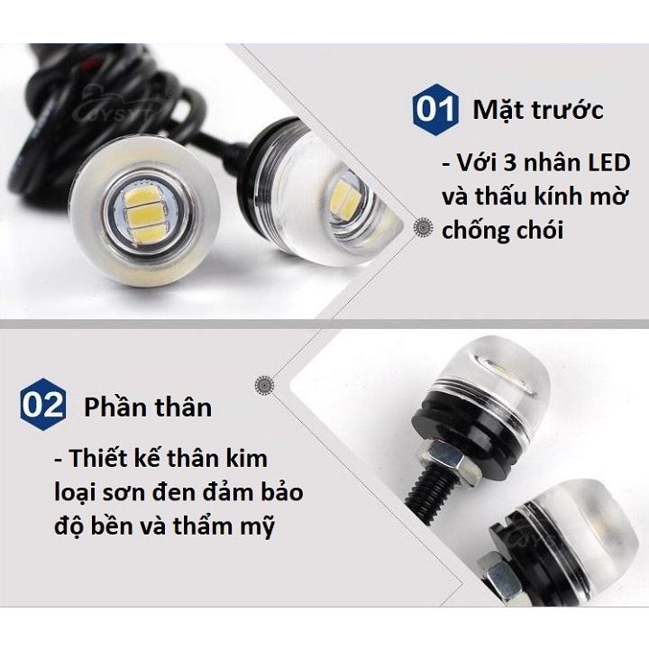 Một đôi đèn LED vít thấu kính lõm màu đỏ