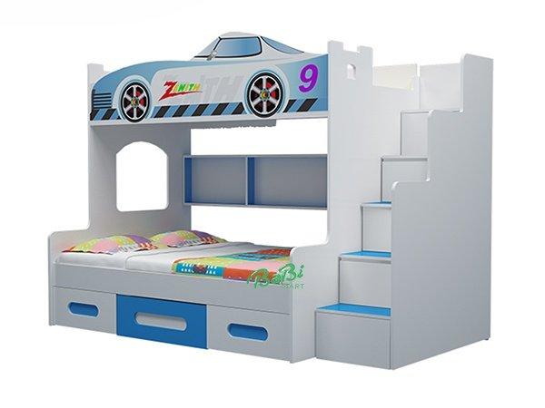 Giường 2 tầng trẻ em hình xe ô tô cao cấp 1,2m F21 - GT1510
