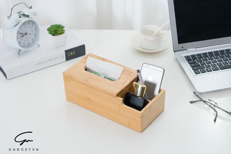 Hộp gỗ đựng giấy nhiều ngăn