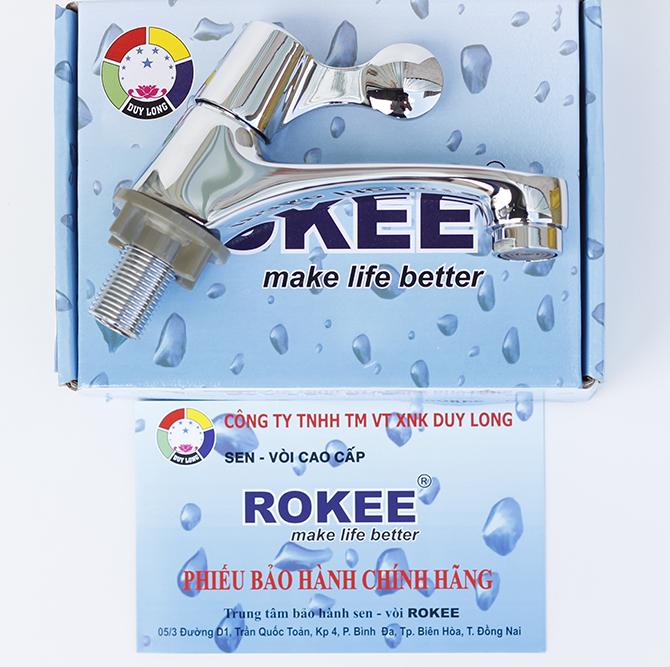 VÒI LAVABO LẠNH ROKEE RD309 (Trắng bạc)