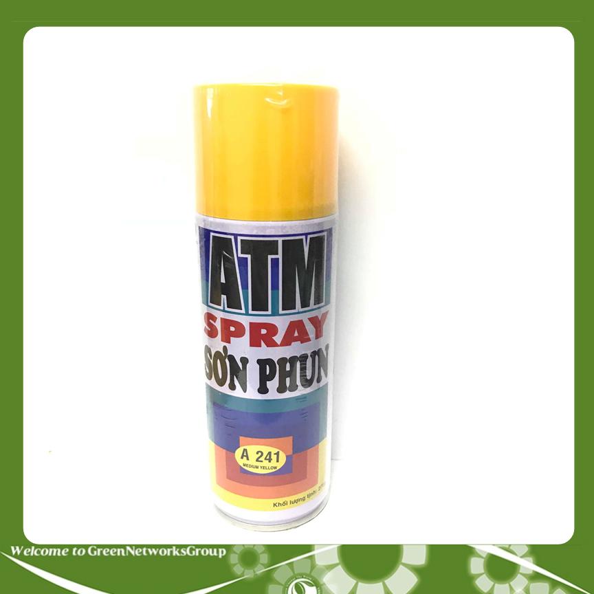 Bình sơn xịt phủ bóng A241 GreenNetworks (màu vàng đậm)