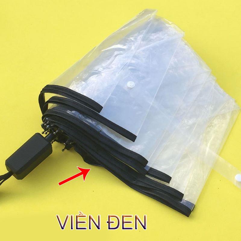 [HCM]Dù gấp trong suốt siêu gọn (Viền Màu Đen)
