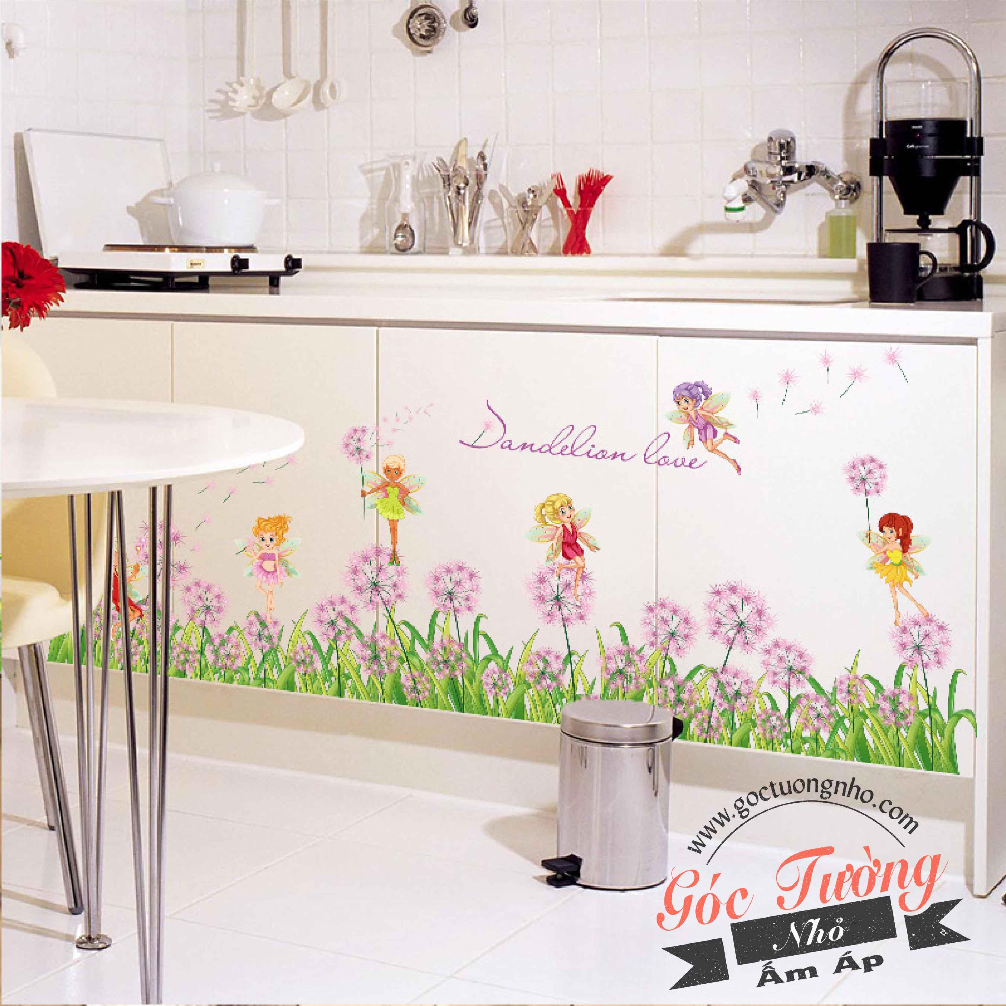 Decal dán tường Hình Hoa dán chân tường SK7040