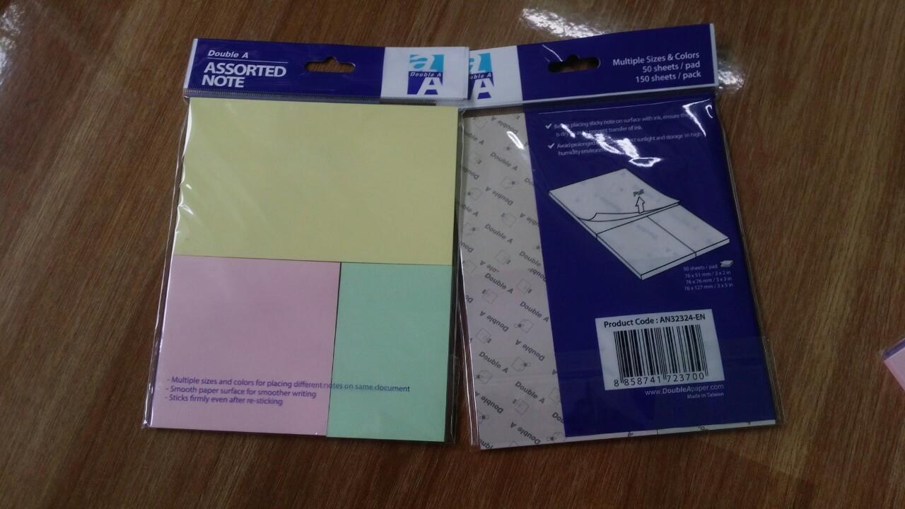 Giấy Note Double A (3 màu dịu)