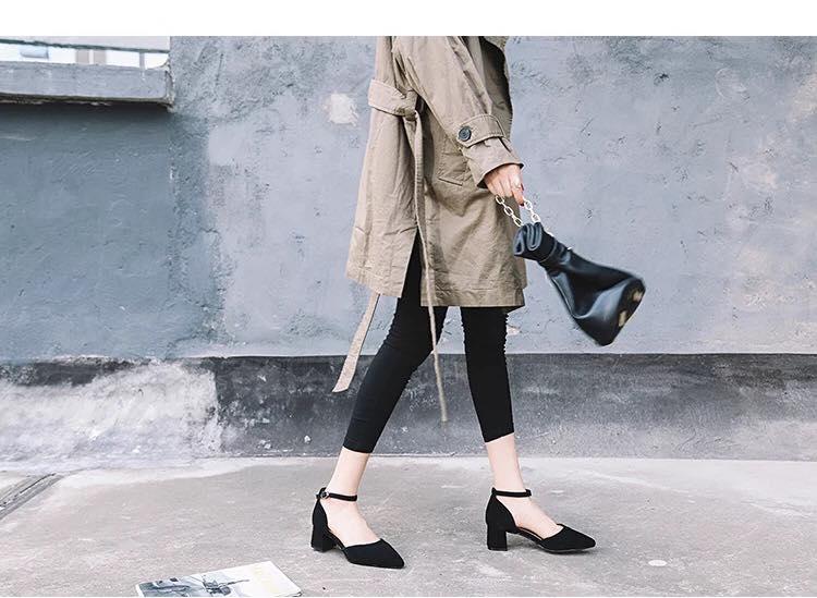 (Miễn phí vận chuyển) Sandal da lộn chất mềm mịn, mũi kín đế 5p hàng full box
