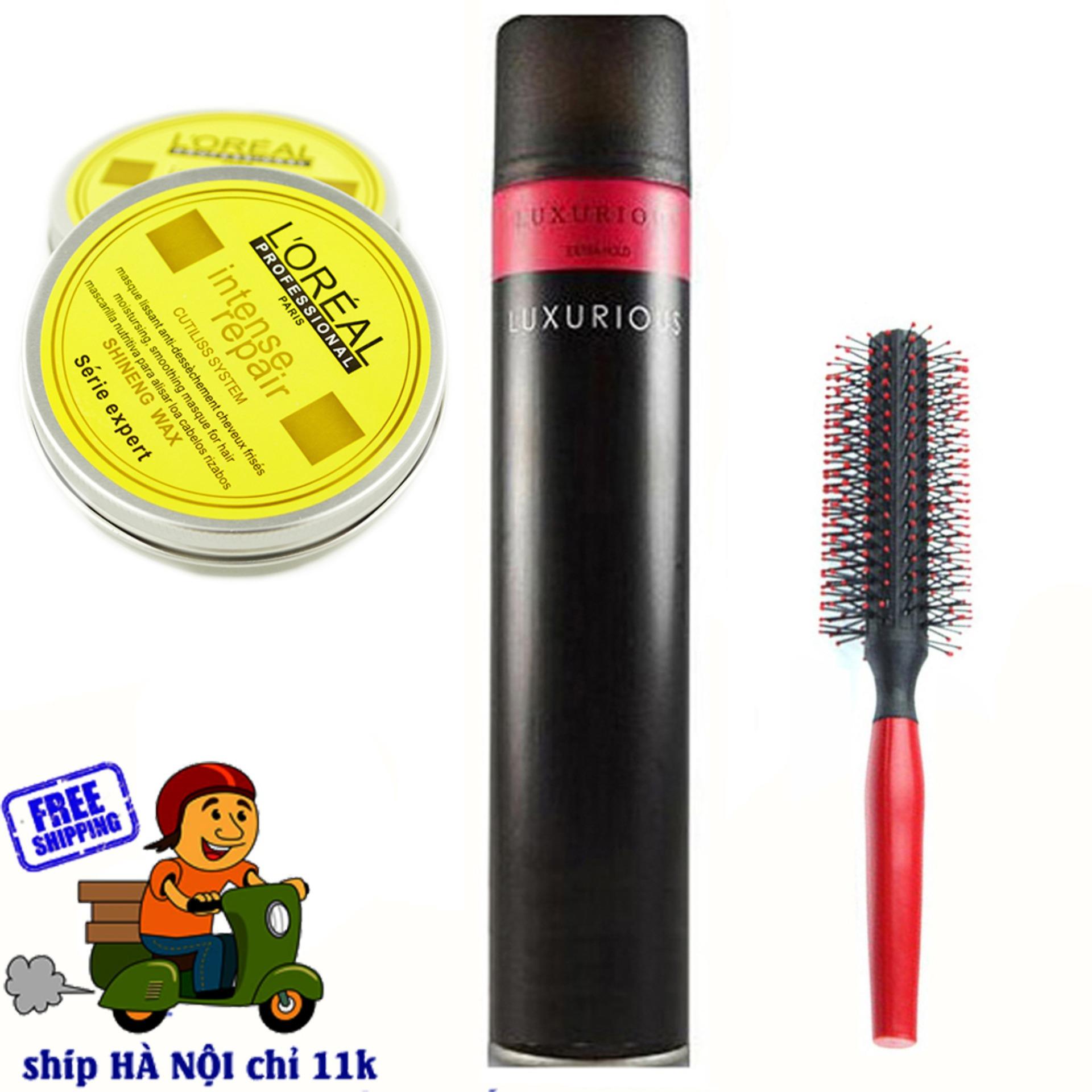 Combo Gôm luxurious và Sáp + tặng 1 lược tròn tạo kiểu tóc