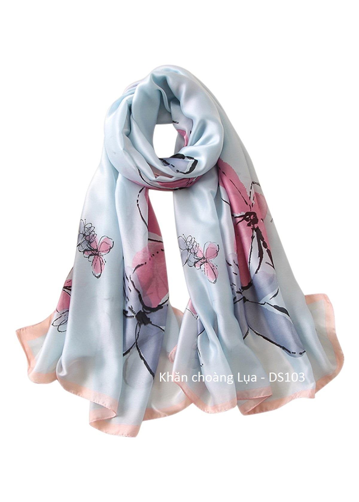 Khăn choàng lụa thời trang cao cấp ds103 - size 90cm x 180cm
