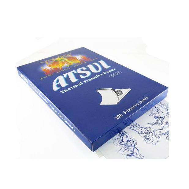 Giấy scan hình xăm ATSUI 3 tấm (100 bộ) (cho máy xăm, kim xăm, mực xăm)