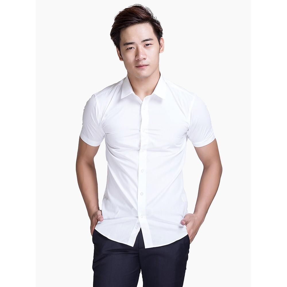 Áo sơ mi nam Cộc Tay Trắng