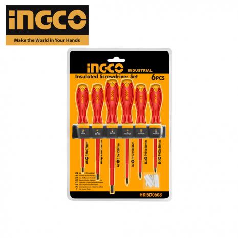 Bộ tuốc nơ vít cách điện INGCO HKISD0608 (gồm 6 cây)