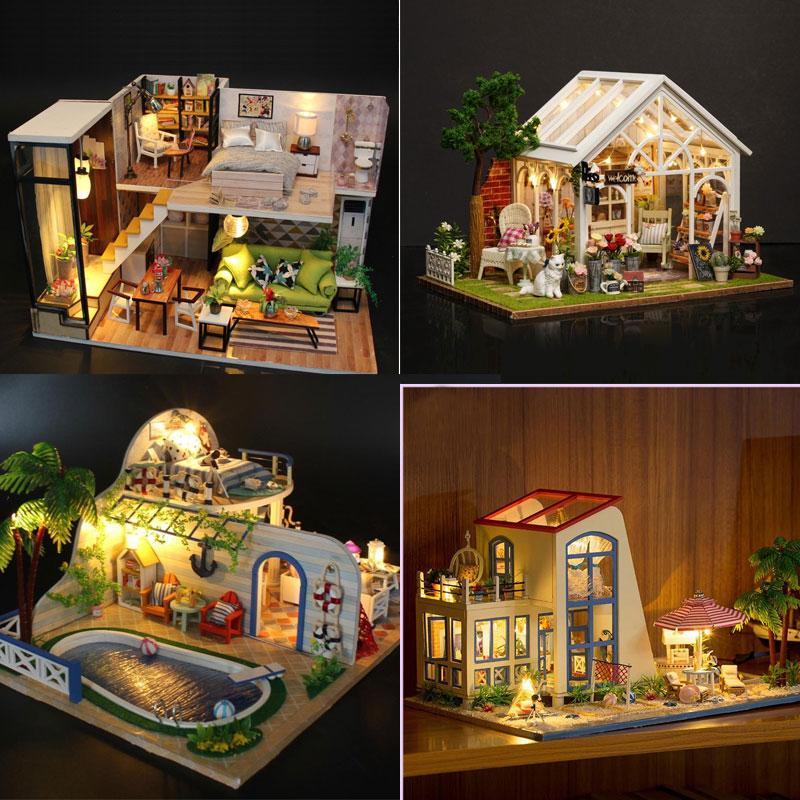 [HCM]Mô hình nhà gỗ DIY- Nhà búp bê Seattle