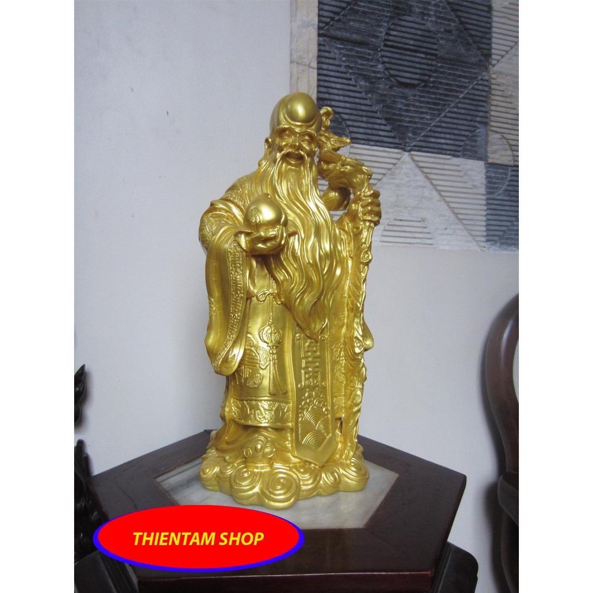 [HCM]Bộ tượng đá Phúc Lộc Thọ vàng đại (TDV37)