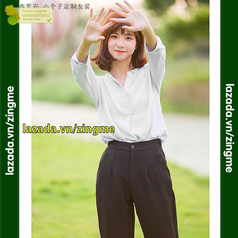 Áo sơ mi nữ Zingme cổ trụ MT323