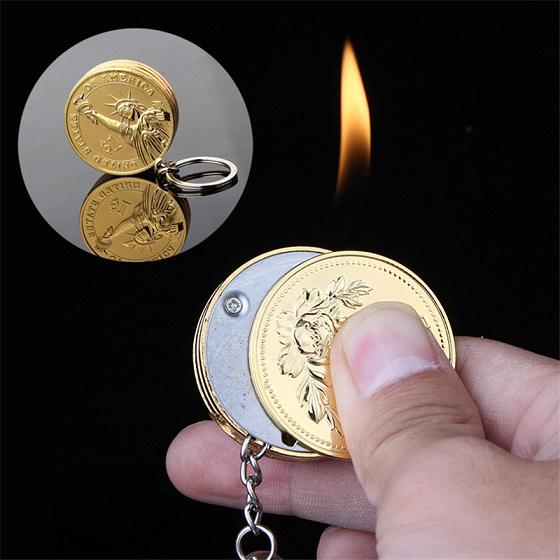 BẬT LỬA - MÓC KHÓA HÌNH ĐỒNG TIỀN - (XÀI GAS)