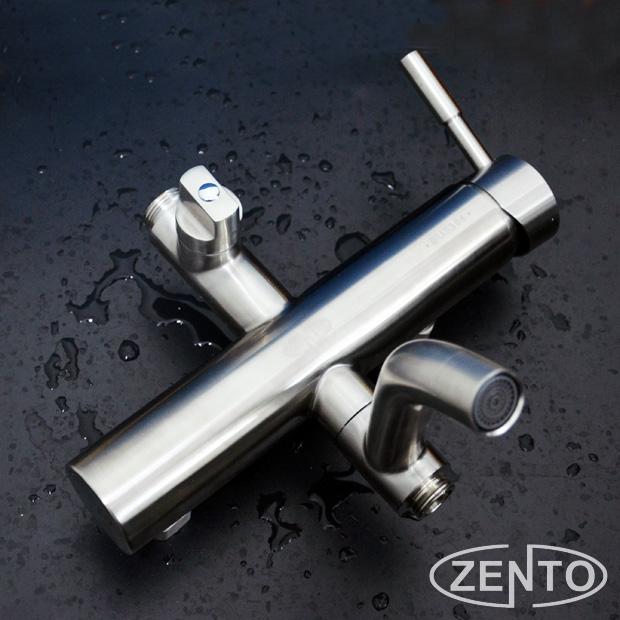 Bộ sen cây tắm nóng lạnh inox Zento SUS8302 + Tặng 1 vòi xịt vệ sinh Zento ZT5116-1 (Trắng)