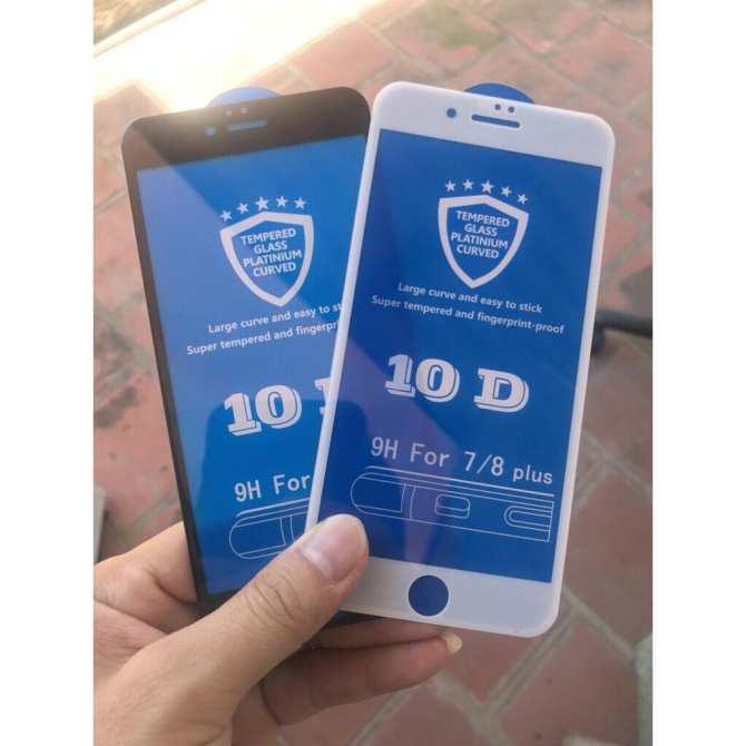 Kính cường lực 10D siêu bền, siêu cứng iphone 7Plus/8Plus(Màu trắng)