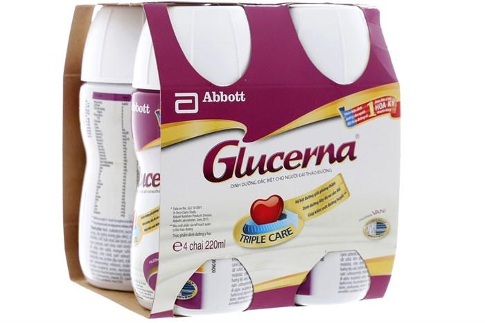 Lốc 4 chai sữa bột pha sẵn Abbott Glucerna vani chai 220ml