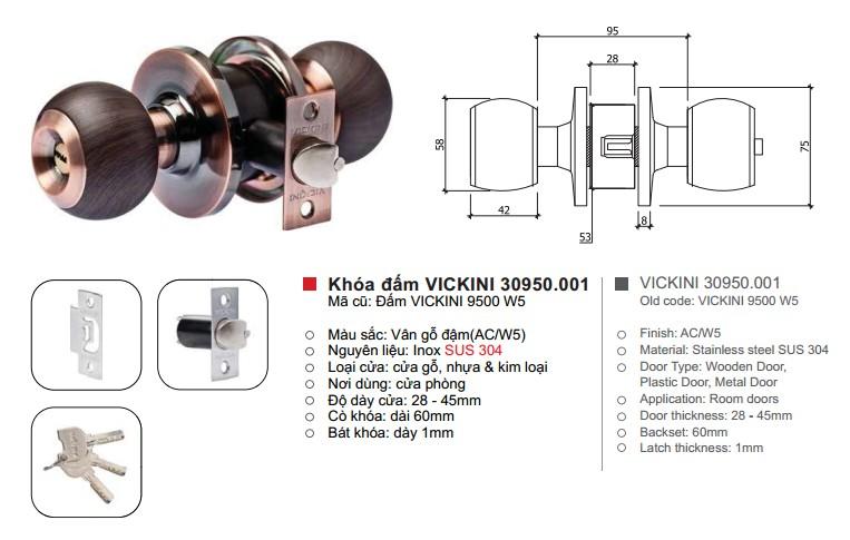 [HCM]Khóa tròn VICKINI 30950.001 (AC/W5)
