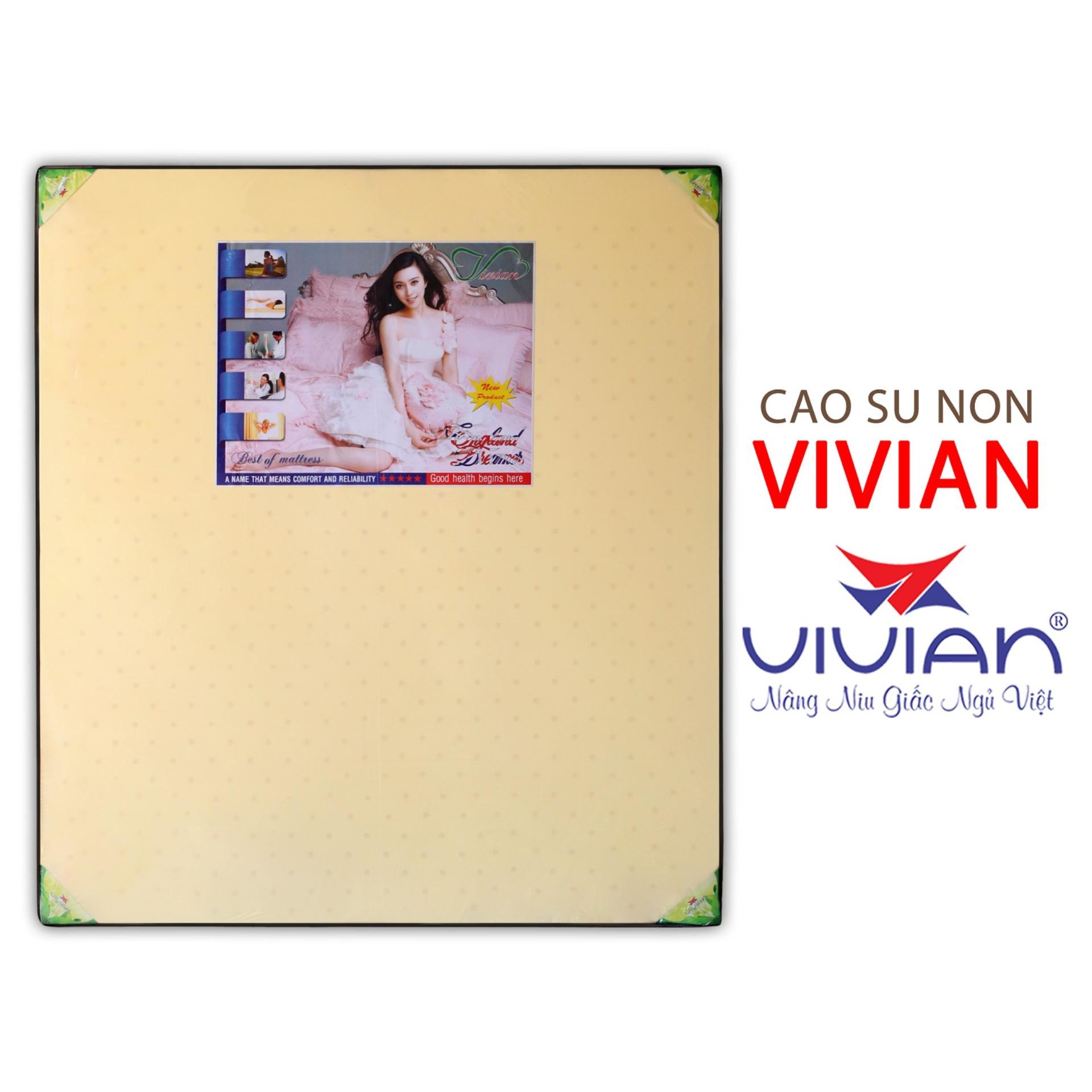 Nệm Cao Su Non Thông Hơi VIVIAN (1.0 x 2.0 m) Bọc Áo Thun Dây Kéo - Vàng Nhạt