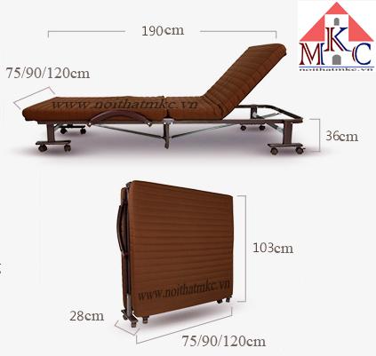 Giường gấp di động Hàn Quốc rộng 75cm