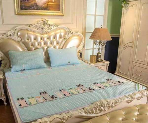 Chiếu lụa điều hòa cao cấp TENCEL 1m8x2m, kèm 02 vỏ gối