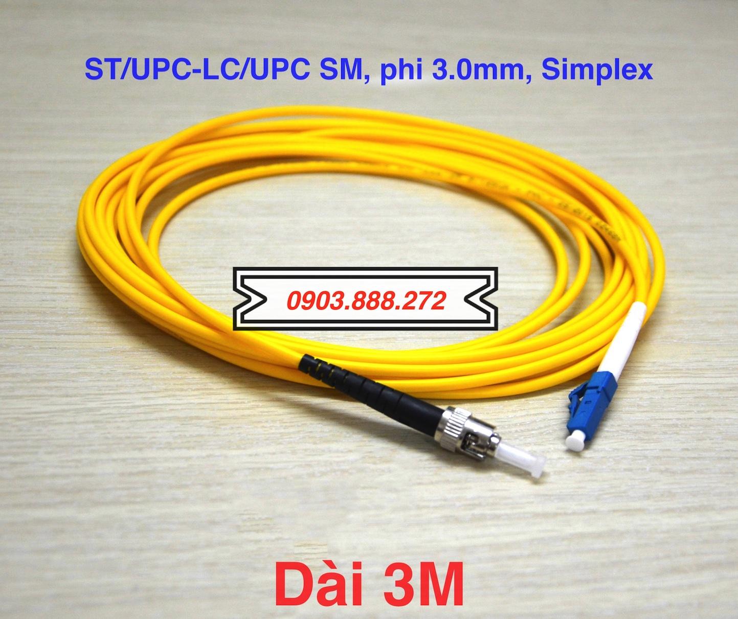 Dây nhảy quang singlemode st/upc-lc/upc phi 3.0mm simplex - chiều dài theo yêu cầu