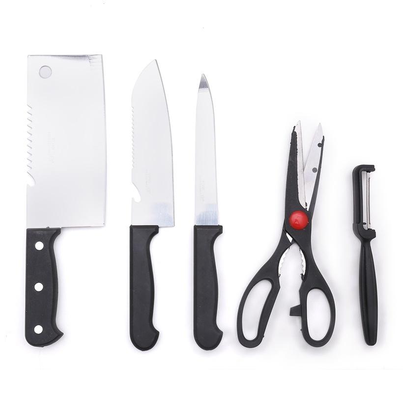 Bộ dao nhà bếp Knife set LS Inox không rỉ 6 món (Trắng)