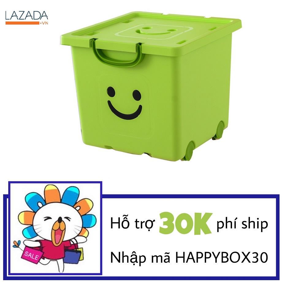 Thùng nhựa đựng đồ có nắp Happy Box YW-08 (Xanh lá cây nhạt)
