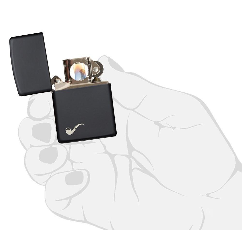 BẬT LỬA ZIPPO PIPE BLACK MATTE