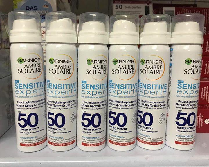 Xịt Chống Nắng Cho Mặt Garnier Sensitive LSF50 Xách Tay Đức