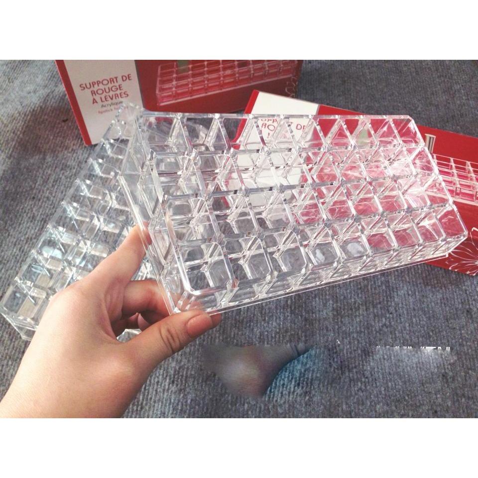 [HCM]khay đựng son mica trong suốt cao cấp 36 ô