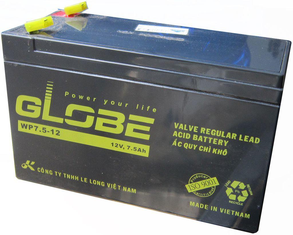 Ắc quy Globe 12V- 7.5Ah (WP7.5-12) dùng cho UPS, lưu điện...