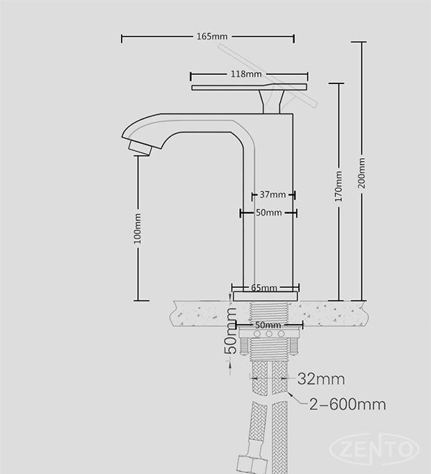 Vòi chậu lavabo nóng lạnh Vintage B&G Zento ZT2070