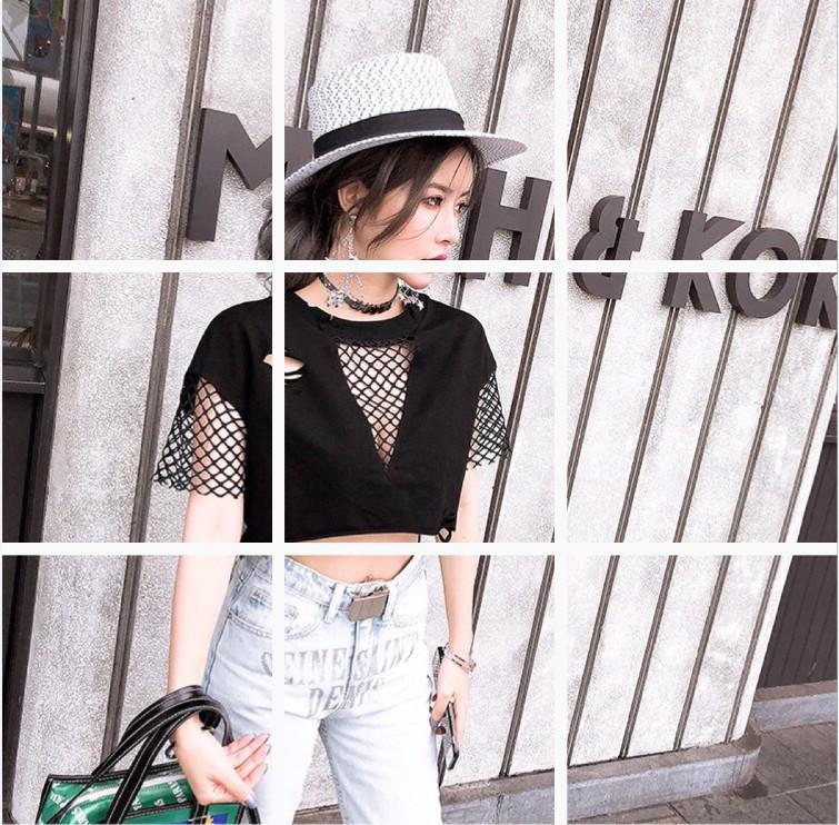 [HCM]áo crop top tay lưới Mã: AX3636.