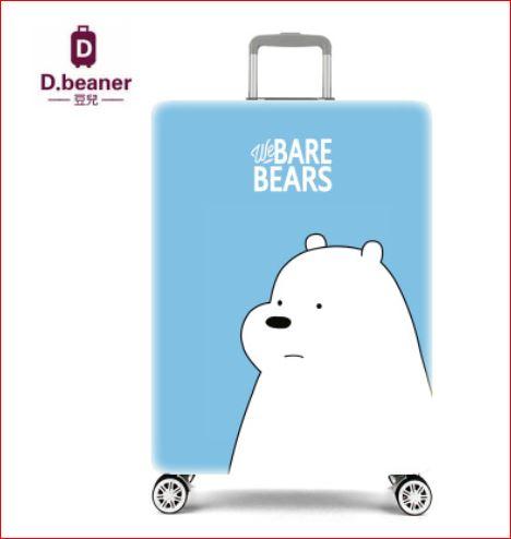 Túi bọc bảo vệ vali We Bare Bears ( màu xanh than, sz M 22-25 inch)