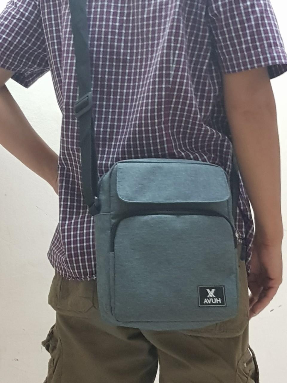 [HCM]Túi đeo chéo thời trang nam nu(Xám Đen)