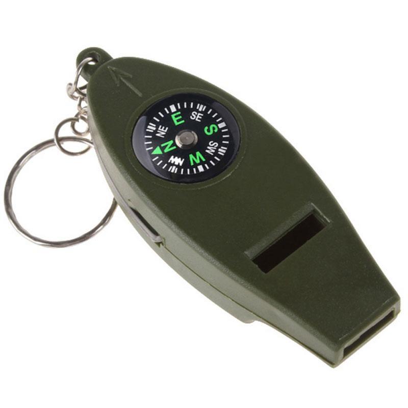 Móc khóa còi la bàn sinh tồn 4 in 1