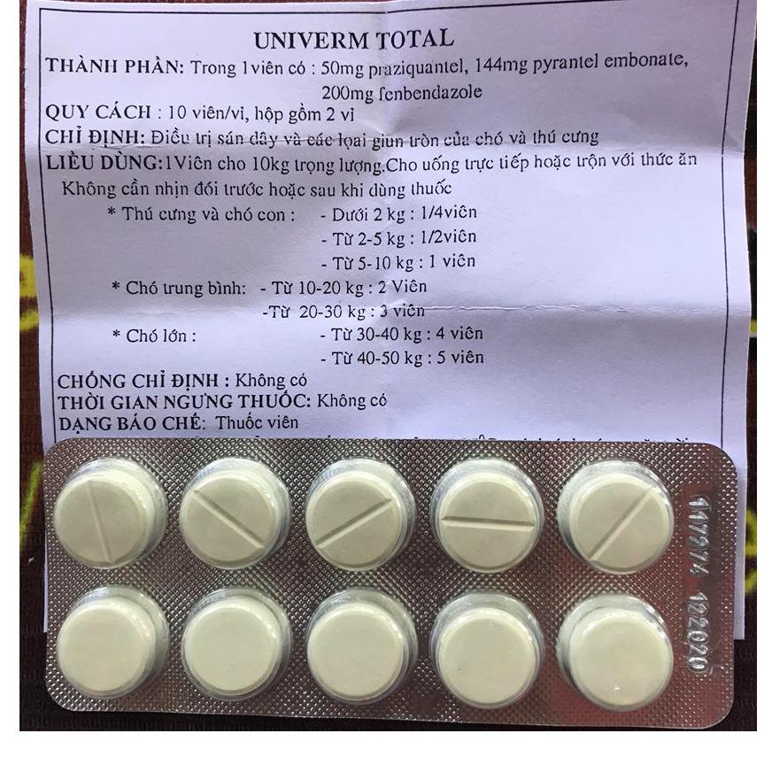 Thuốc xổ giun cho chó mèo Univerm