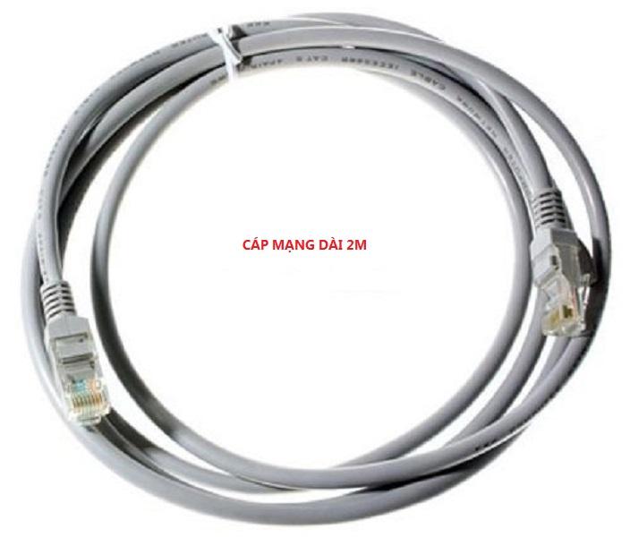 Cáp mạng 2m  đầu đúc bấm sẵn liền dây CAT5 Trắng