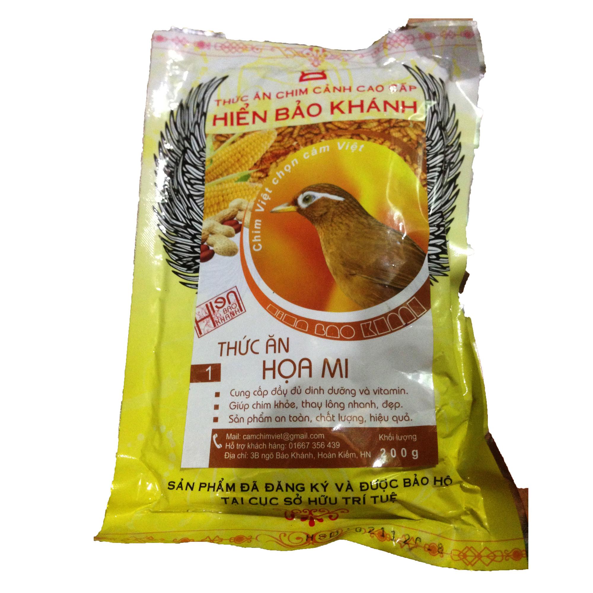 Cám Hiển Bảo Khánh Họa Mi Dưỡng - Thay Lông (Số 1) 200g - Thức Ăn Chim Cao Cấp