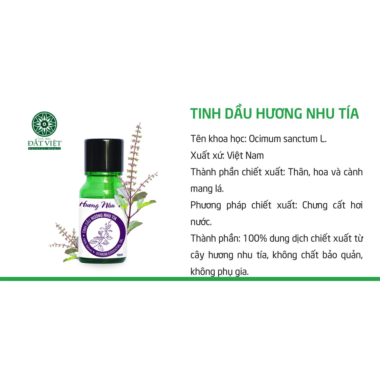 Tinh Dầu Hương Nhu Tía Đất Việt (10ml)