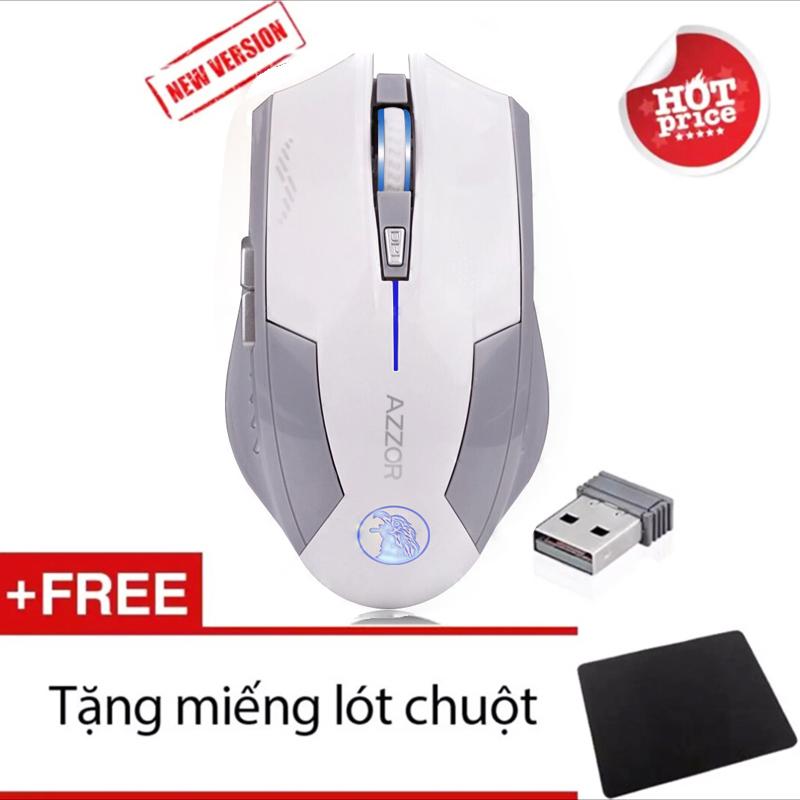 [Tặng lót chuột] Chuột Azzor Eagle Pin Sạc Không Dây Version 3 Click cực êm