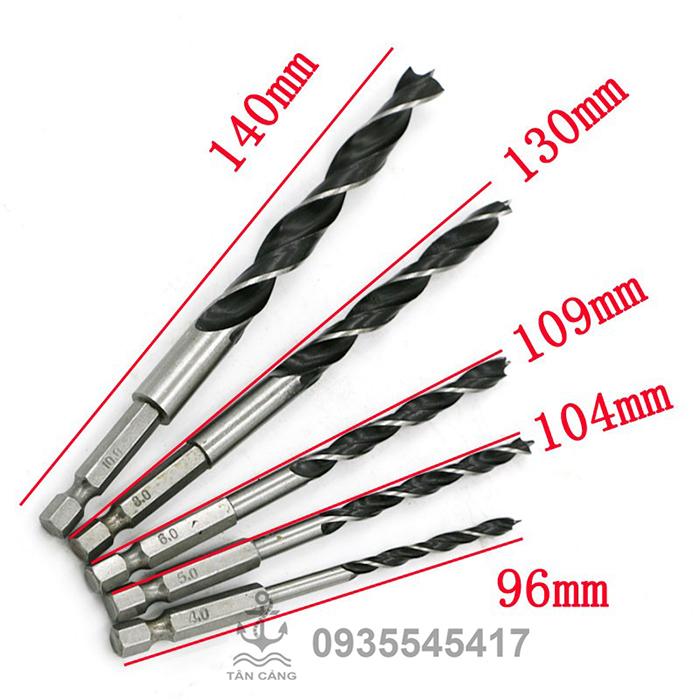 Bộ mũi khoan gỗ chuôi lục