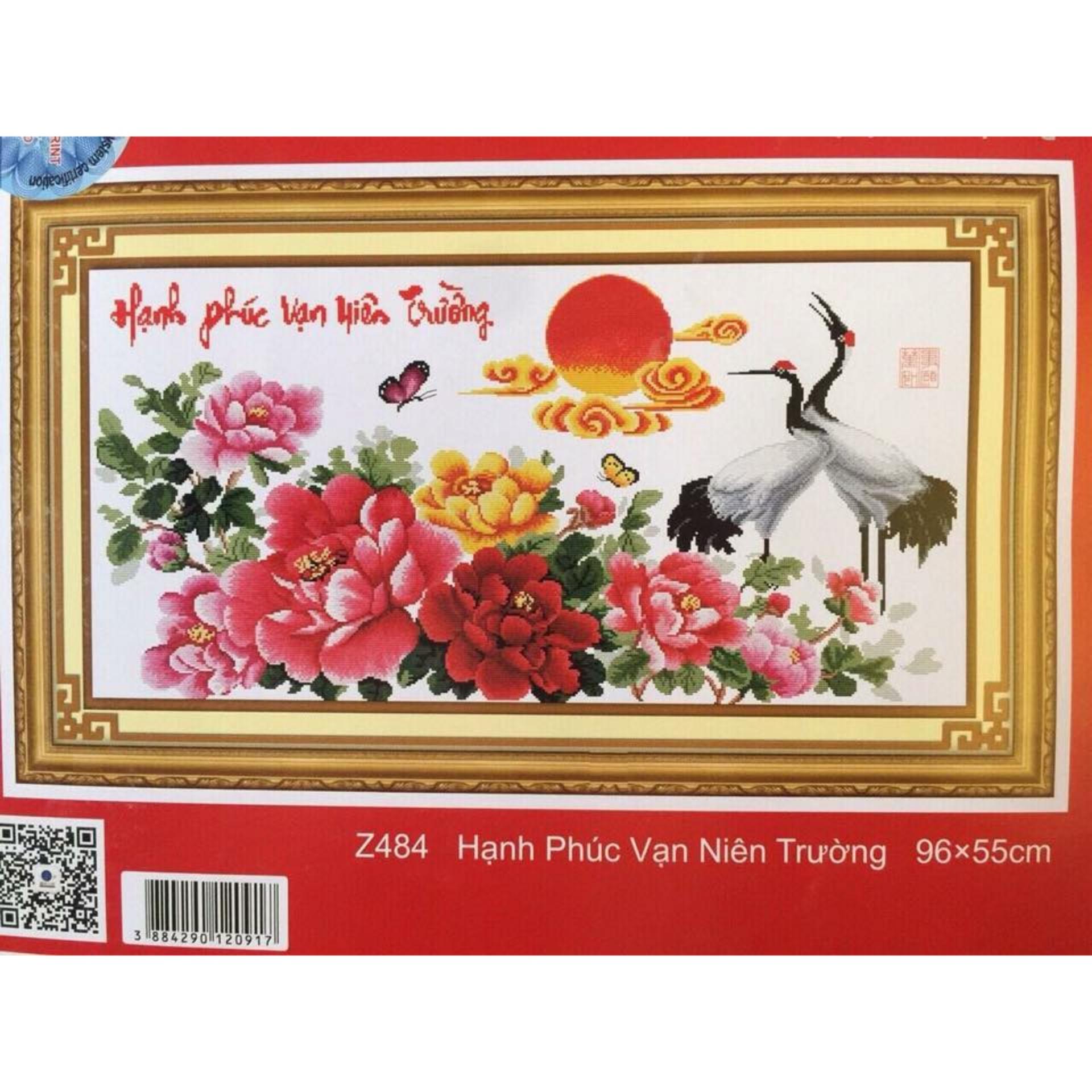 Tranh thêuu hạnh phúc vạn niên trường