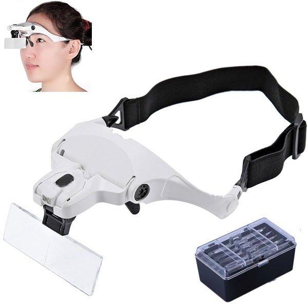 Kính lúp đeo mắt có đèn V5 cao cấp DOVA ( Trắng )