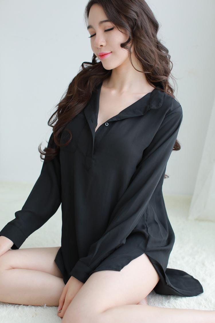 Áo ngủ form suông kiểu áo sơ mi cdan66