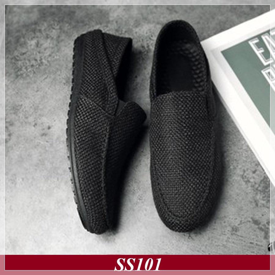 Giày Lười Nam Hàn Quốc Màu Đen SS101