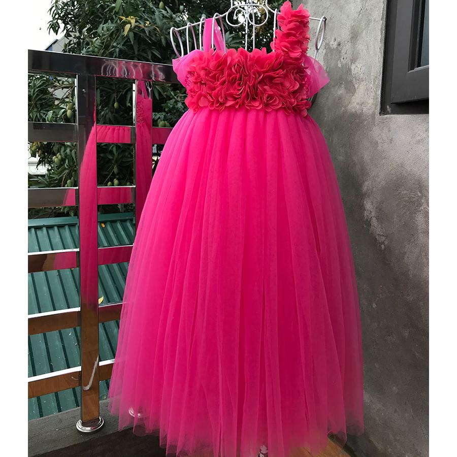Váy tutu hoa dải hồng sen