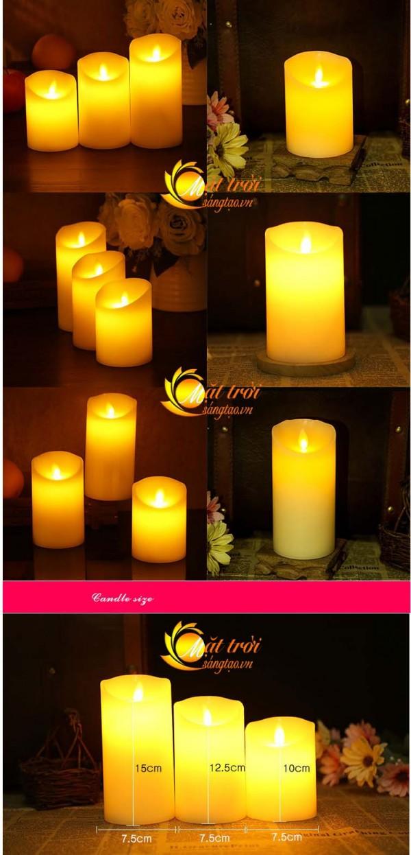 Nến điện tử sinh động cao cấp vỏ sáp thật 12,5cm